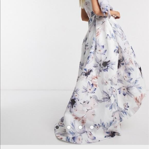 NWT Bariano Lulus Floral Organze One Shoulder Formal Dress High Low Hem $395 8 - Picture 3 of 11